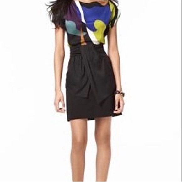 Diane Von Furstenberg Brush Stroke Silk Dress, Multi-color Mini Dress -  Size 10 - Picture 13 of 14